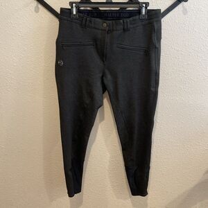 Halter Ego Full Seat Breeches Riding Pants Womens Size 32 Gray Equestrian